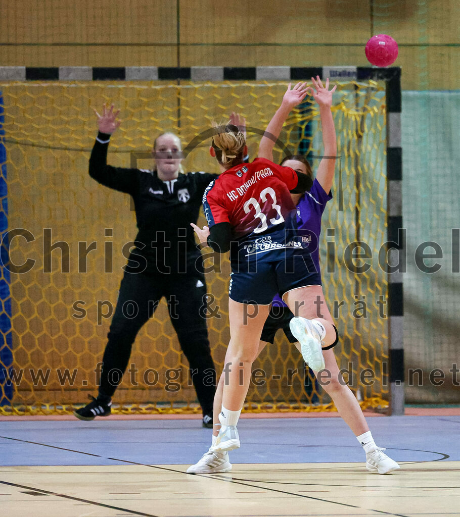 2022-11-19_049_SpVgg_Altenerding_gegen_HC_Donau-Paar | Erding, Deutschland, 19.11.2022:
Handball, Bezirksoberliga Frauen Altbayern 2022 / 2023, 5. Spieltag, SpVgg Altenerding gegen HC Donau/Paar, Endergebnis: 22:33

Torfrau Lara Kullmann (SpVgg Altenerding, #11), Lisa Günther (HC Donau/Paar, #33)

Foto: Christian Riedel / fotografie-riedel.net