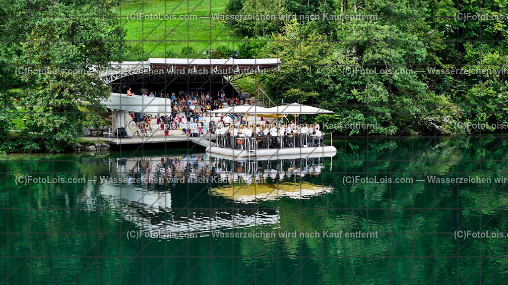 172002_Luftbild_XXXX-Chopin-Festival_Ausklang_Seebuehne Lunz | (C)FotoLois.com, Alois Spandl. XXXX. Chopin-Festival in der Kartause Gaming, musikalischer AUSKLANG auf der Seebühne Lunz mit dem Blasorchester der Miltärmusik Niederösterreich unter der Leitung von Oberst Adolf Obendrauf, So 18. August 2024.