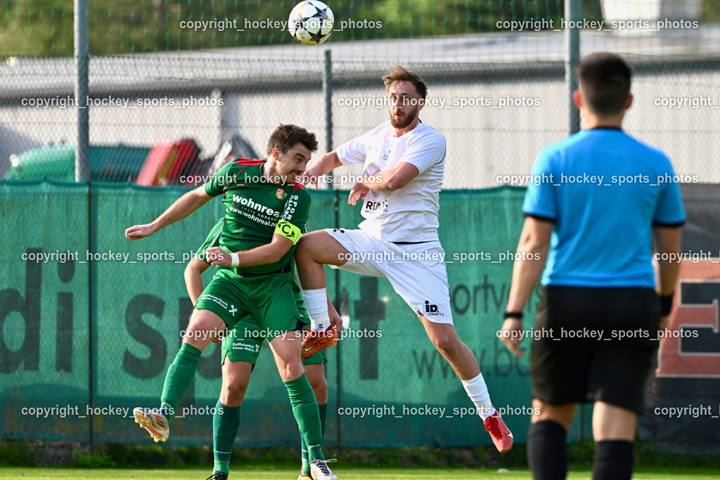 FC ASKÖ Gmünd vs. Union Matrei  | #5 Christian Preiml FC Gmünd, #9 Oliver Josef Steiner Matrei, FC ASKÖ Gmünd vs. Union Matrei , FC ASKÖ Gmünd vs. Union Matrei  am 21.09.2024 in Gmünd (Sportplatz Gmünd), Austria, (Photo by Bernd Stefan)