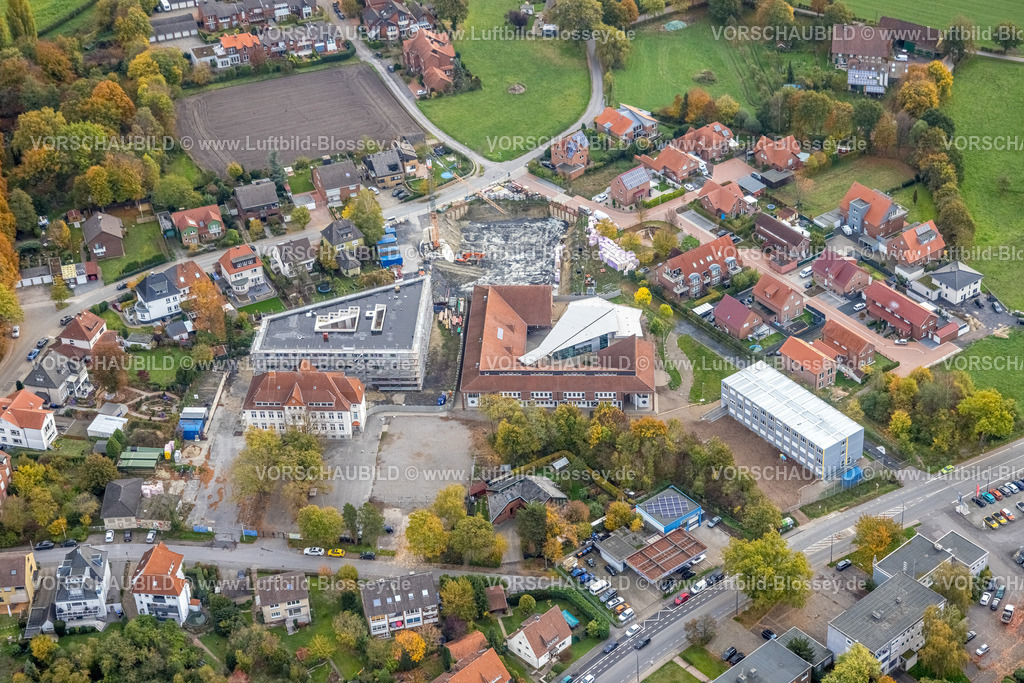 Hamm221012166 | Luftbild, Baustelle mit Neubau und Sanierung Arnold-Freymuth-Gesamtschule / Falkschule, Herringen, Hamm, Ruhrgebiet, Nordrhein-Westfalen, Deutschland