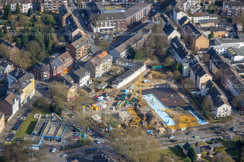Gladbeck250201792 | Luftbild, Baustelle mit Lidl Supermarkt Neubau an der Sandstraße, Gladbeck, Ruhrgebiet, Nordrhein-Westfalen, Deutschland