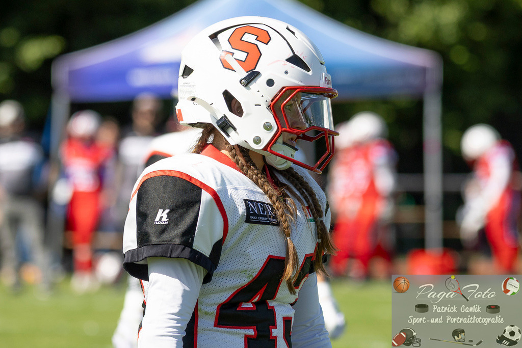 GFLW 1: German Football League Women 1: Rodgau Pioneers Ladies - Stuttgart Scorpions Sisters, 07.06.2026 | Melina Locher (Stuttgart Scorpions Sisters #43), Freisteller, Portrait / Porträt, Rodgau Pioneers Ladies - Stuttgart Scorpions Sisters, Rodgau, Maingau-Energie-Stadion "Am Weichsee", 7.6.2026 - Realisiert mit Pictrs.com