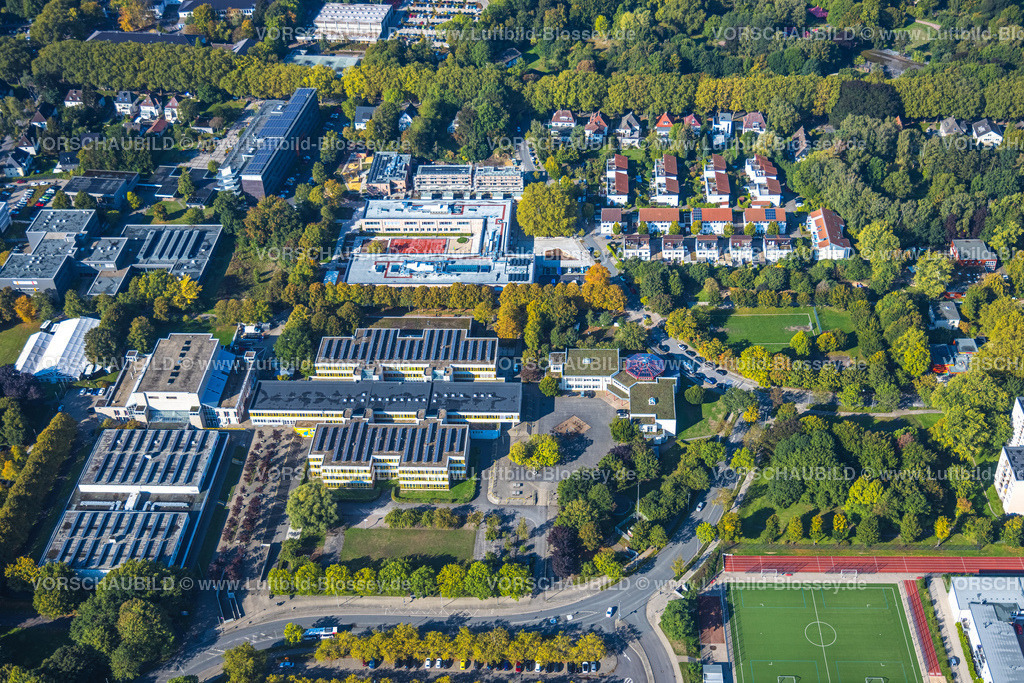 Unna220900135 | Luftbild, Neubau Jakob-Muth-Schule, Hansa Berufskolleg, Geschwister-Scholl-Gymnasium, Bürgerforum Königsborn, Erich Göpfert Stadthalle, Königsborn, Unna, Ruhrgebiet, Nordrhein-Westfalen, Deutschland