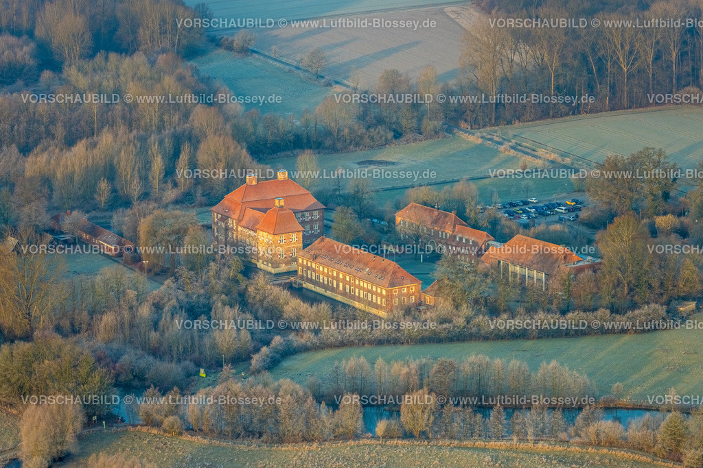 Hamm250200086Uentrop | Luftbild, Schloss Oberwerries Wasserschloss in den Lippeauen, Bildungsstätte und Begegnungsstätte, Stadtbezirk Heessen, Hamm, Ruhrgebiet, Nordrhein-Westfalen, Deutschland