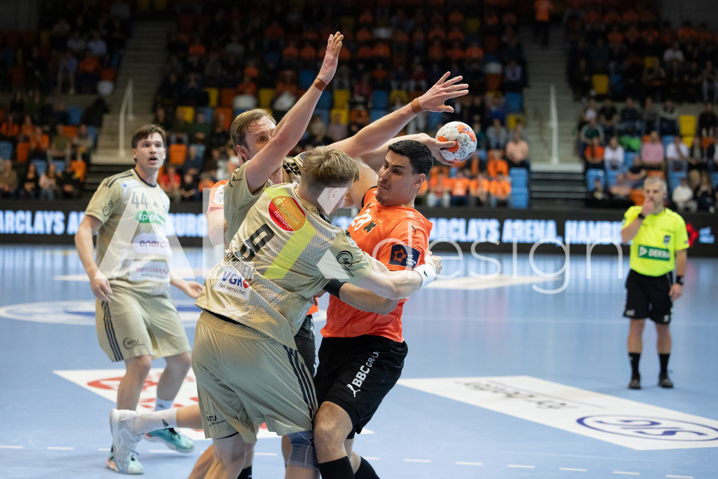 Handball I Herren I Saison 2025-2026 I EHF EUROPEAN LEAGUE 2025/26 | Men I Main Round I 2. Spieltag I Kadetten Schaffhausen - TSV Hannover-Burgdorf I 24.02.2026 | 20 Luka Maros (CH) (Kadetten Schaffhausen) – Rückraum links - Realisiert mit Pictrs.com