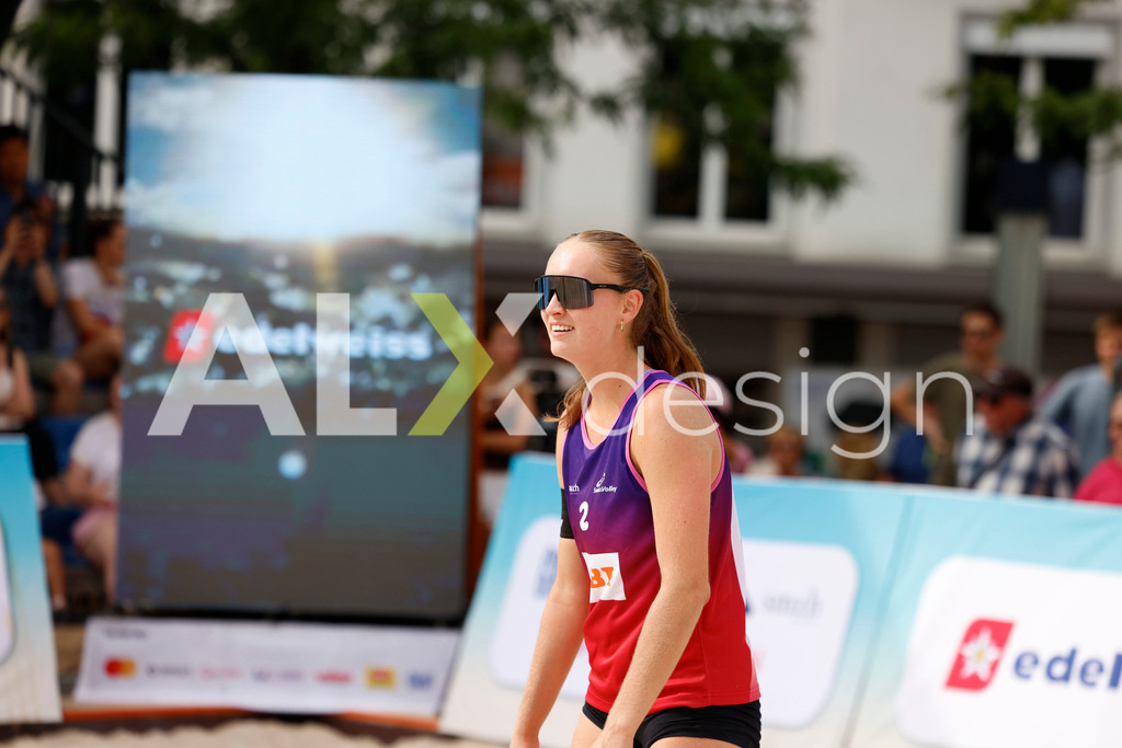Obi BeachTour 2026 - Basel | BASEL, SWITZERLAND - JULY 18: LIVIA STOLZ (SUI) during the Obi BeachTour 2026 match between EUGSTER / GÄHWILER (SUI) and WANDELER / STOLZ (SUI) at Barfüsserplatz on July 18, 2026 in Basel, Switzerland. - Realisiert mit Pictrs.com