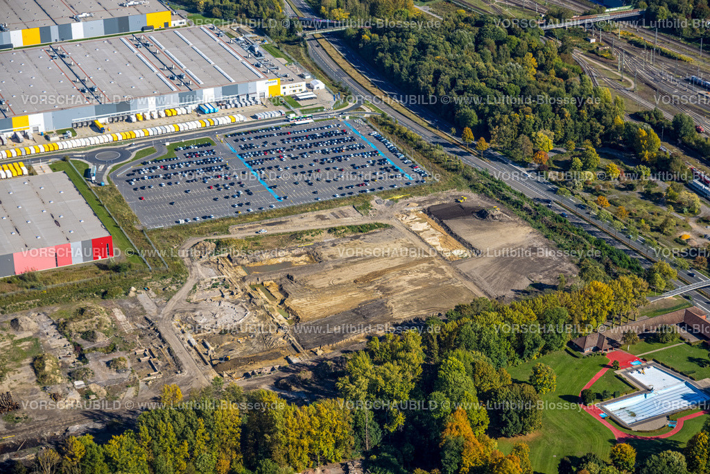 Dortmund221000354 | Luftbild, Baufläche Gewerbegebiet Westfalenhütte, ID Logistics Dortmund, Amazon Logistik, Warmbreitbandstraße, Borsigplatz, Dortmund, Ruhrgebiet, Nordrhein-Westfalen, Deutschland