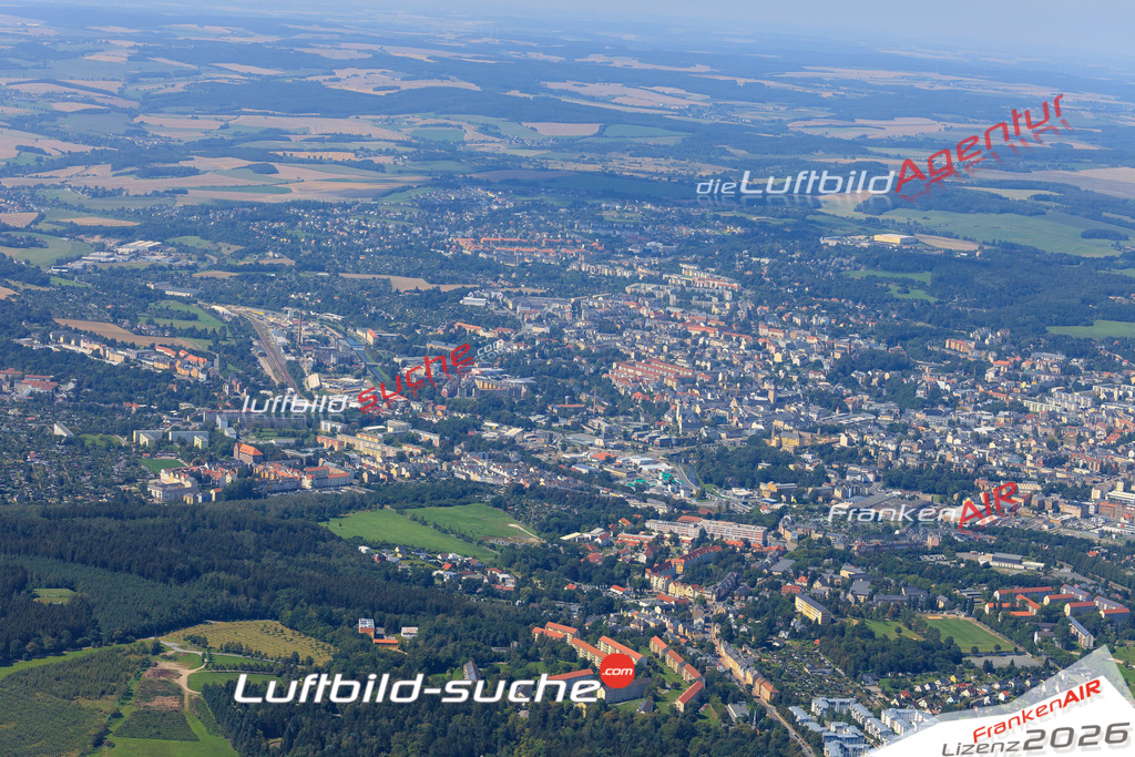 Die Luftaufnahme der Stadt Plauen wurde vom UL-Flugzeug heraus erstellt ( keine Drohne )- hohe Auflösung für beste Qualität