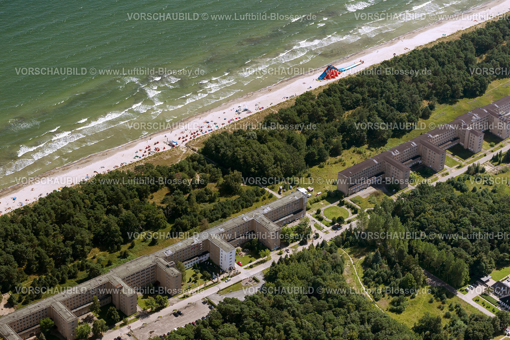 Ruegen12083239Prora | Luftbild, KdF Bad Prora, ehemalige Ferienanlage der Nationalsozialisten Kraft durch Freude, mit Sandstrand,  Binz, Insel Rügen, Mecklenburg-Vorpommern, Deutschland, Europa