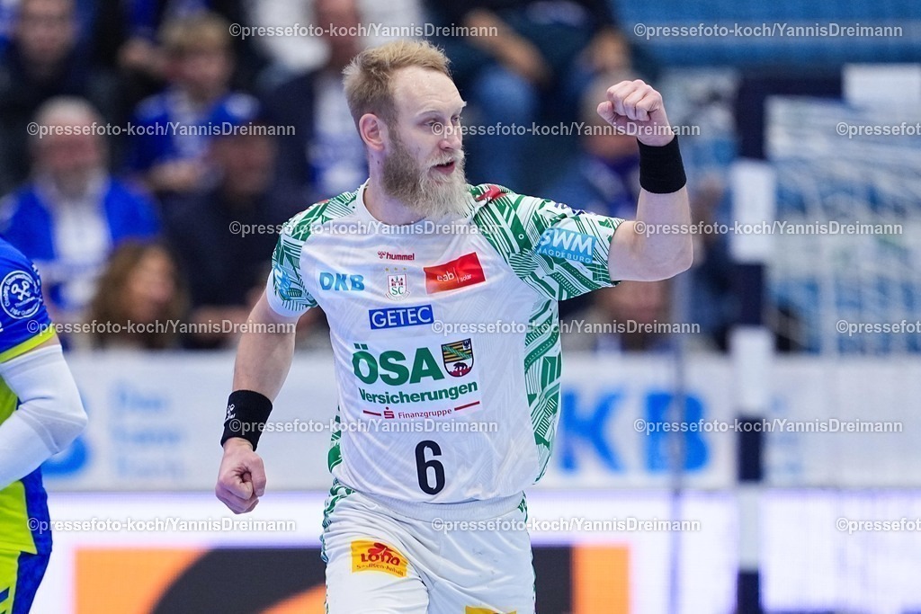 xYDRx14122501027 | 14.12.2025, xydrx, Handball, 1.HBL, VfL Gummersbach - SC Magdeburg, Schwalbe-Arena: Matthias Musche (SC Magdeburg #6)  jubelnd Photo: xYannisxDreimannxPressefotoKochx