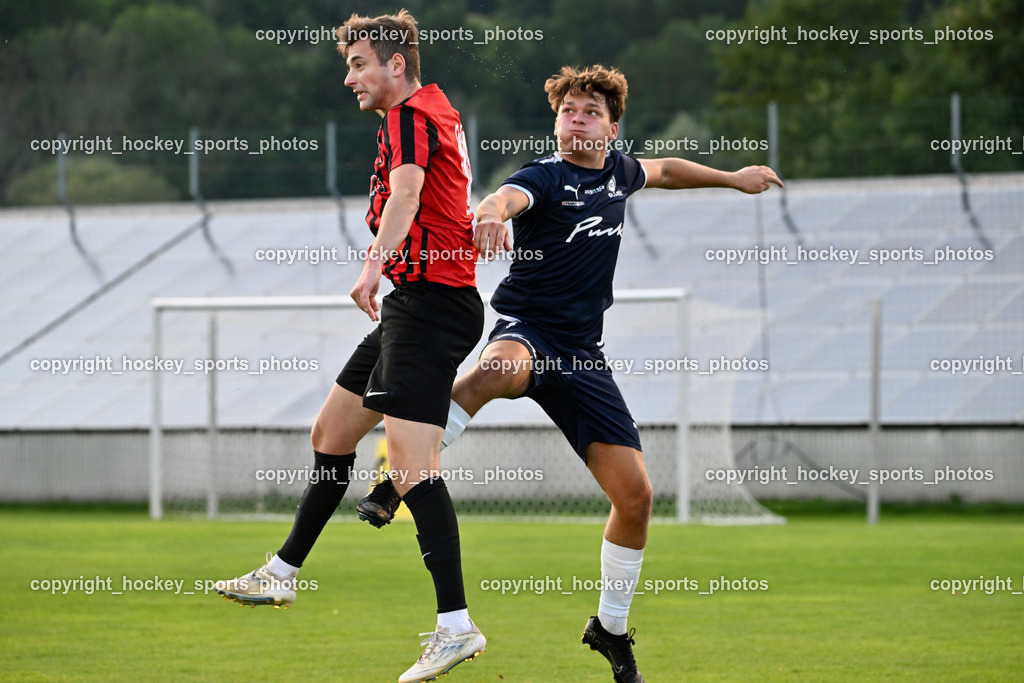 SC St. Veit vs. FC Nussdorf Debant | #19 Lukas Michael Eder FC Nussdorf Debant, #18 Lukas Unterweger SC St. Veit, SC St. Veit vs. FC Nussdorf Debant, SC St. Veit vs. FC Nussdorf Debant am 22.08.2025 in St. Veit an der Glan (Jacques Lemans Arena), Austria, (Photo by Bernd Stefan)