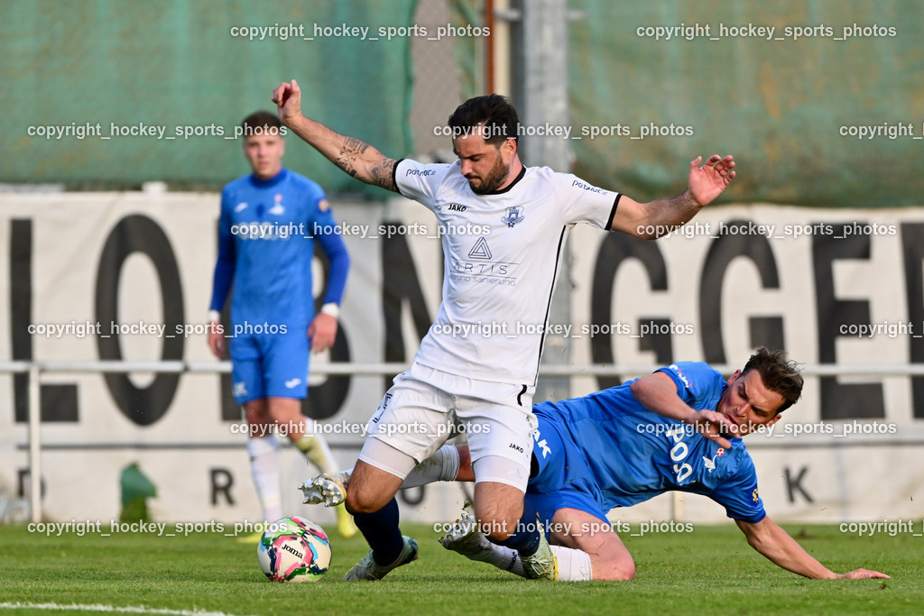SAK vs. ATUS Velden 19.4.2024 | #5 Roland Putsche ATUS Velden, #14 Luka Gajic SAK, SAK vs. ATUS Velden 19.4.2024, SAK vs. ATUS Velden am 19.04.2024 in Klagenfurt (Sportpark Welzenegg), Austria, (Photo by Bernd Stefan)
