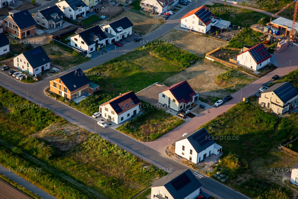 Luftbild: Neubaugebiet Rosenweg in Kandel im Bundesland Rheinland-Pfalz in Deutschland. Foto: IMG_136288.jpg vom 07.06.2023 durch Werner Riehm/FLY-FOTO.de