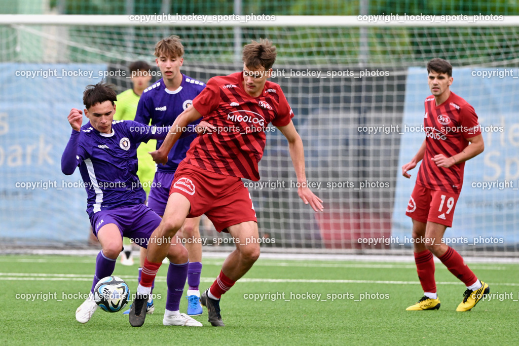 Austria Klagenfurt Amateure vs. St. Jakob im Rosenthal | #21 Luka Jerin St. Jakob, #5 Armin Karic Austria Klagenfurt, #17 Marcel André Brandner Austria Klagenfurt, #19 Matic Ahacic St. Jakob, Austria Klagenfurt Amateure vs. St. Jakob im Rosenthal, Austria Klagenfurt Amateure vs. St. Jakob im Rosenthal am 16.05.2025 in Klagenfurt (Wörthersee Stadion ), Austria, (Photo by Bernd Stefan)