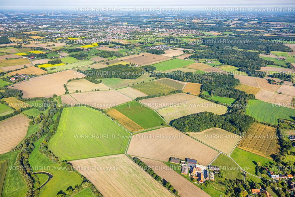 Hamm250900761 | Luftbild, Wiesen und Felder, Vöckinghausen, Blick nach Hamm, Stadtbezirk Rhynern, Hamm, Ruhrgebiet, Nordrhein-Westfalen, Deutschland