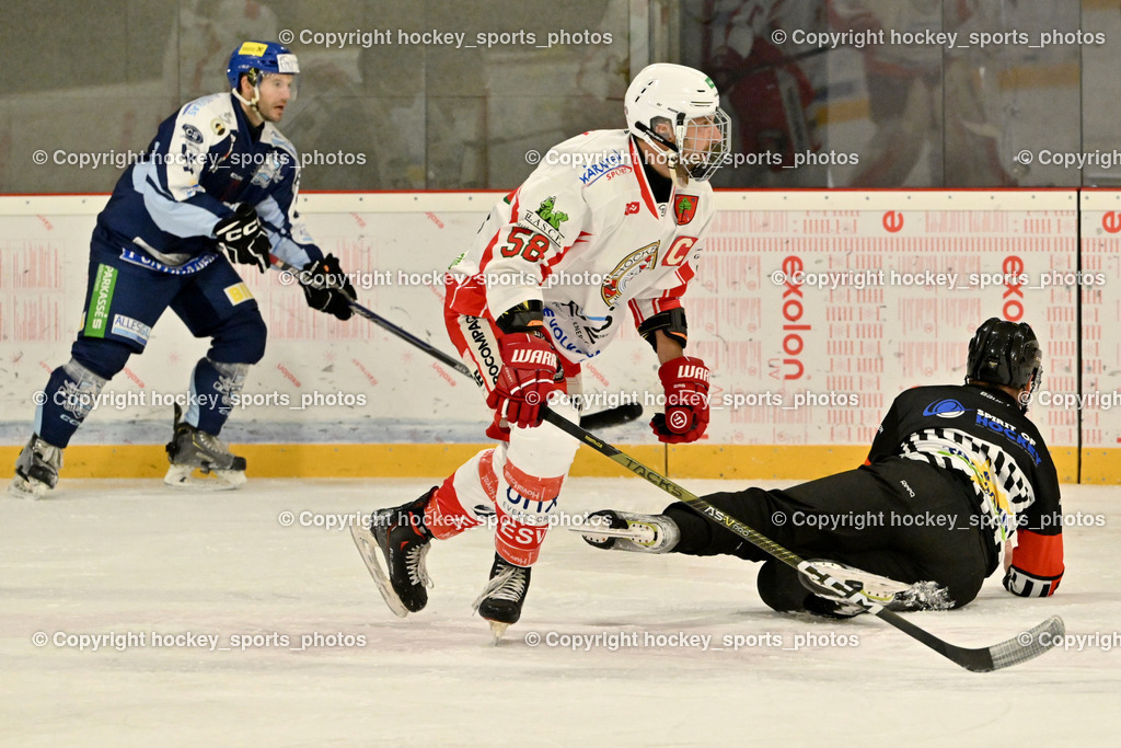 ESV FERLACH vs. ESC SOCCERZONE STEINDORF | Referee gestürzt, #58 Florian Matthias ESV Ferlach, UNTERWEGER Dominik Referee, ESV FERLACH vs. ESC SOCCERZONE STEINDORF, ESV FERLACH vs. ESC SOCCERZONE STEINDORF am 22.11.2024 in Ferlach (Eishalle Ferlach ), Austria, (Photo by Bernd Stefan)