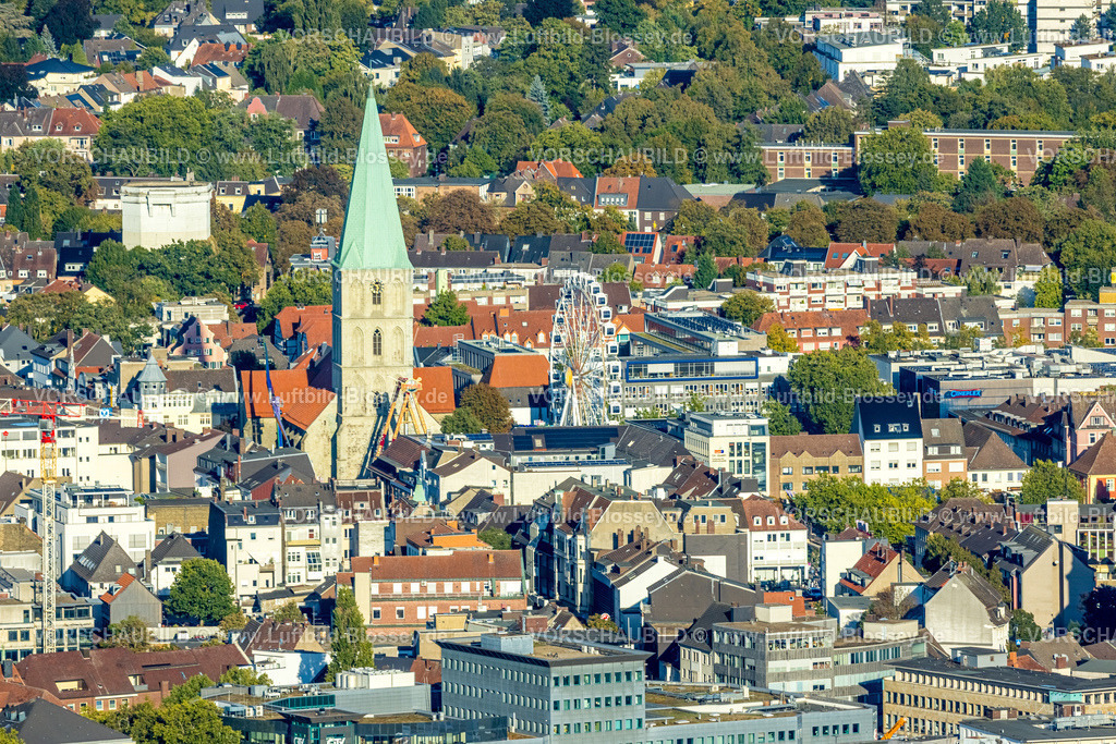 Hamm250904622 | Luftbild, evang. Pauluskirche und Stadtfest mit Riesenrad, Mitte, Hamm, Ruhrgebiet, Nordrhein-Westfalen, Deutschland