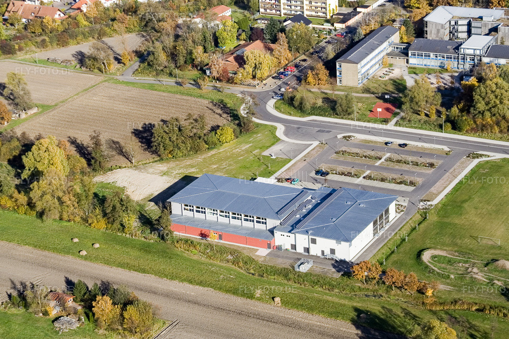 Luftbild: Bienwaldhalle Kandel in Kandel im Bundesland Rheinland-Pfalz in Deutschland. Foto: IMG_8782.jpg vom 05.11.2007 durch Werner Riehm/FLY-FOTO.de
