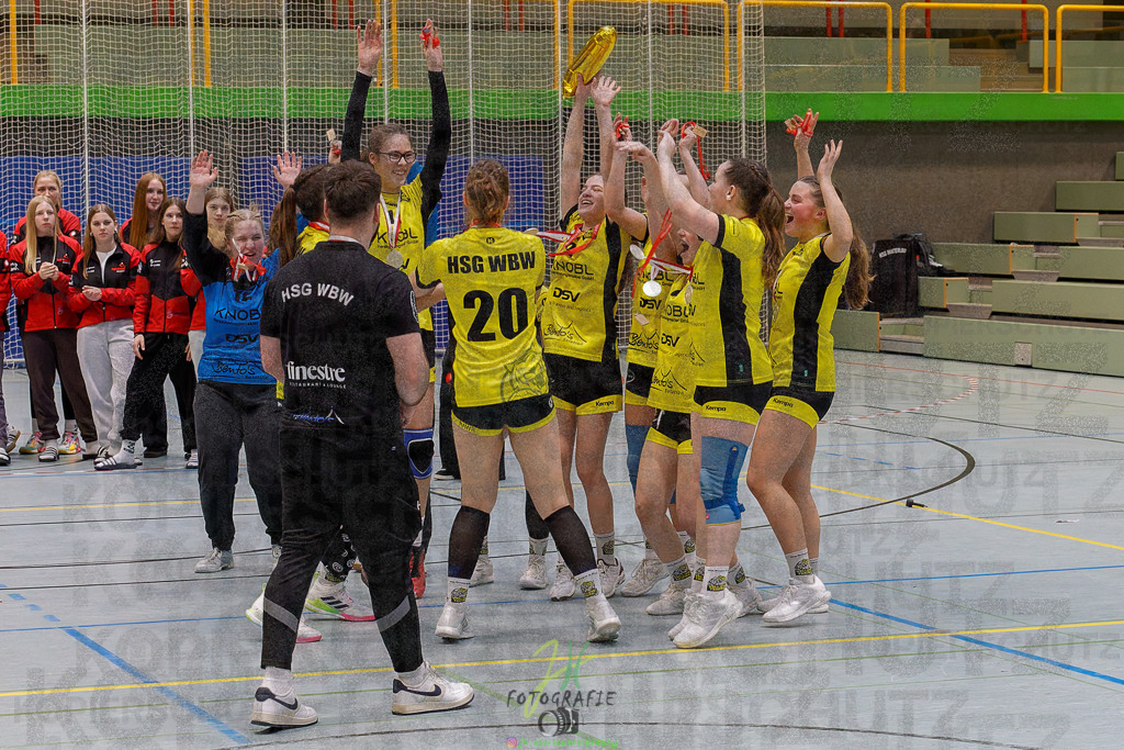 Hessenmeisterschaft wJC - Finale; HSG Kleenheim - HSG Weiterstadt/ Braunsh.Worf. | Hessenmeisterschaft wJC - Finale; HSG Kleenheim - HSG Weiterstadt/ Braunsh.Worf. am 22.03.2025 in Biedenkopf (Sporthalle Lahntalschule)Photo © 2025 - Jörg Heinrich - Realisiert mit Pictrs.com