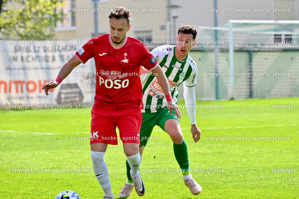 SV Donau Klagenfurt vs. SAK | #9 Sinan Samardzic SAK, #39 Marko Latincic SV Donau,  SV Donau Klagenfurt vs. SAK, SV Donau Klagenfurt vs. SAK am 11.04.2026 in Klagenfurt (Sportplat Donau ), Austria, (Photo by Bernd Stefan)
