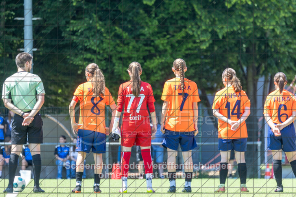 20250622_135953_0025 | #,ASV Eislingen (blau) vs. Tura Untermünkheim (orange), Fussball, Aufstiegsspiel in B-Juniorinnen-VS Nord Runde 2 - WfV, Saison 2024/2025, Kunstrasensportplatz im Ösch, Staufeneckerstraße, 73054 Eislingen, 22.06.2025 - 14:00 Uhr,Foto: PhotoPeet-Sportfotografie/Peter Harich