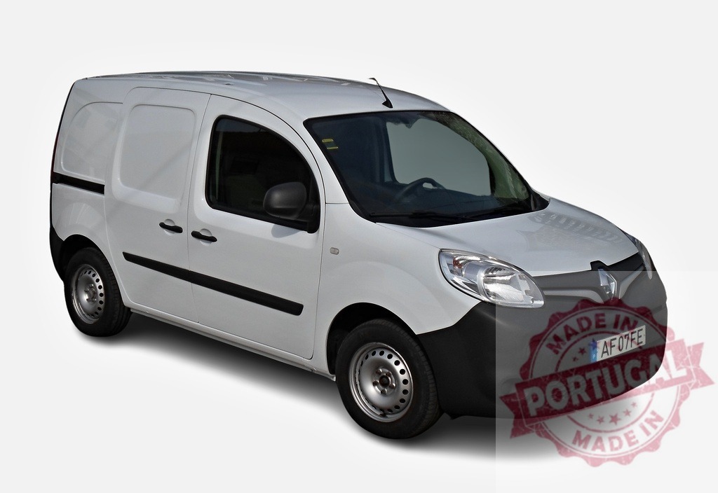 Renault Kangoo Express parked on white background | White Renault Kangoo Express van parked on a white background, ready for delivery and transport - Realized with Pictrs.com