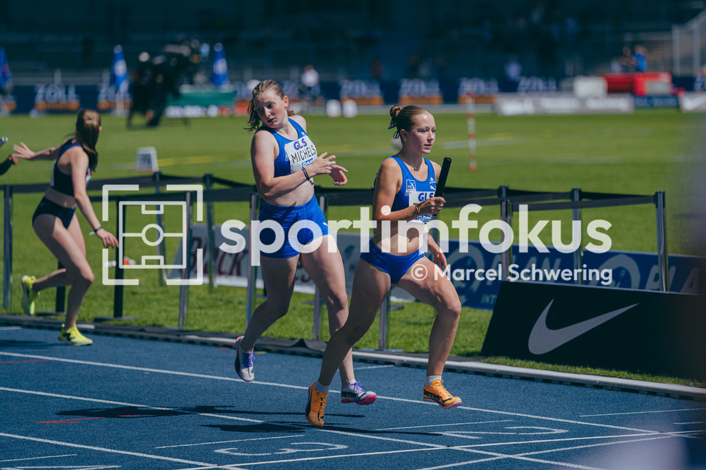 Deutsche Meisterschaften der Frauen und Männer 2026 | Pauline Zawar, TSV SCHOTT Mainz, U20 4x400-Meter-Staffel, Deutsche Meisterschaften der Frauen und Männer 2026, Lohrheidestadion Bochum-Wattenscheid, 25.07.2026. Foto: Marcel Schwering / sportimfokus - Realisiert mit Pictrs.com