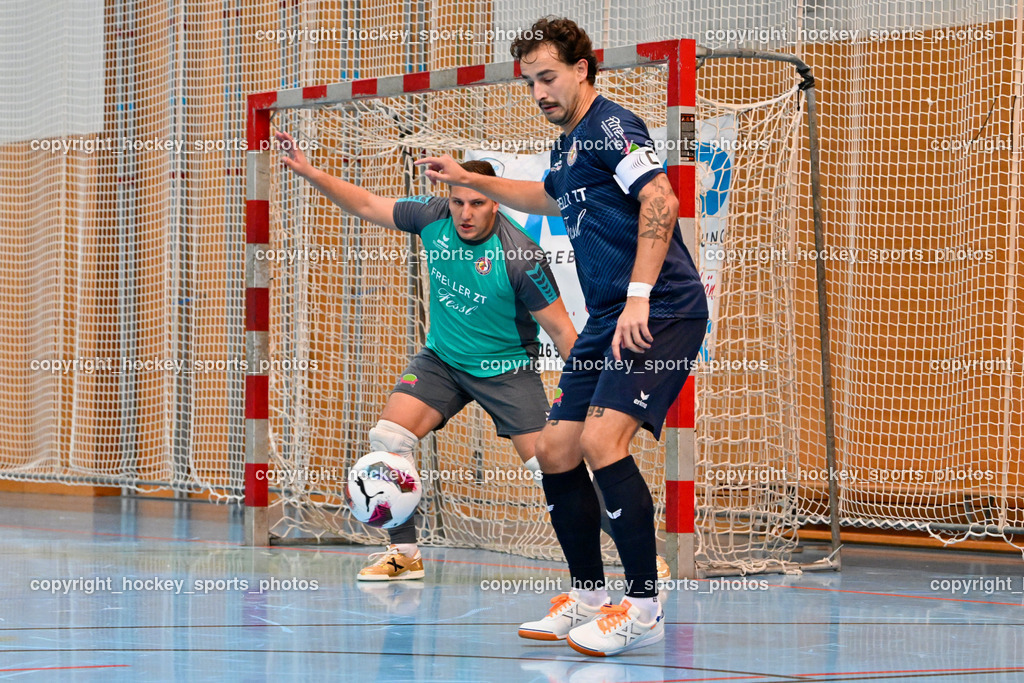 Carinthia Flamengo Futsal Club vs. LPSV-K | #3 Nemanja Lukic LPSV-K, #21 Alan Halilovic LPSV-K, Carinthia Flamengo Futsal Club vs. LPSV-K, Carinthia Flamengo Futsal Club vs. LPSV-K am 03.11.2024 in Klagenfurt (Ballspielhalle Viktring), Austria, (Photo by Bernd Stefan)