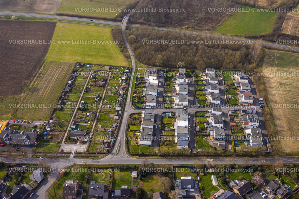 Ahlen240306194Dolberg | Luftbild, Neubau Wohnsiedlung zwischen Spechtweg und Pfauenstraße, mit Vogel-Straßennamen, Kleingartenverein Zur Quelle Dolberg, Ahlen, Dolberg, Ruhrgebiet, Deutschland