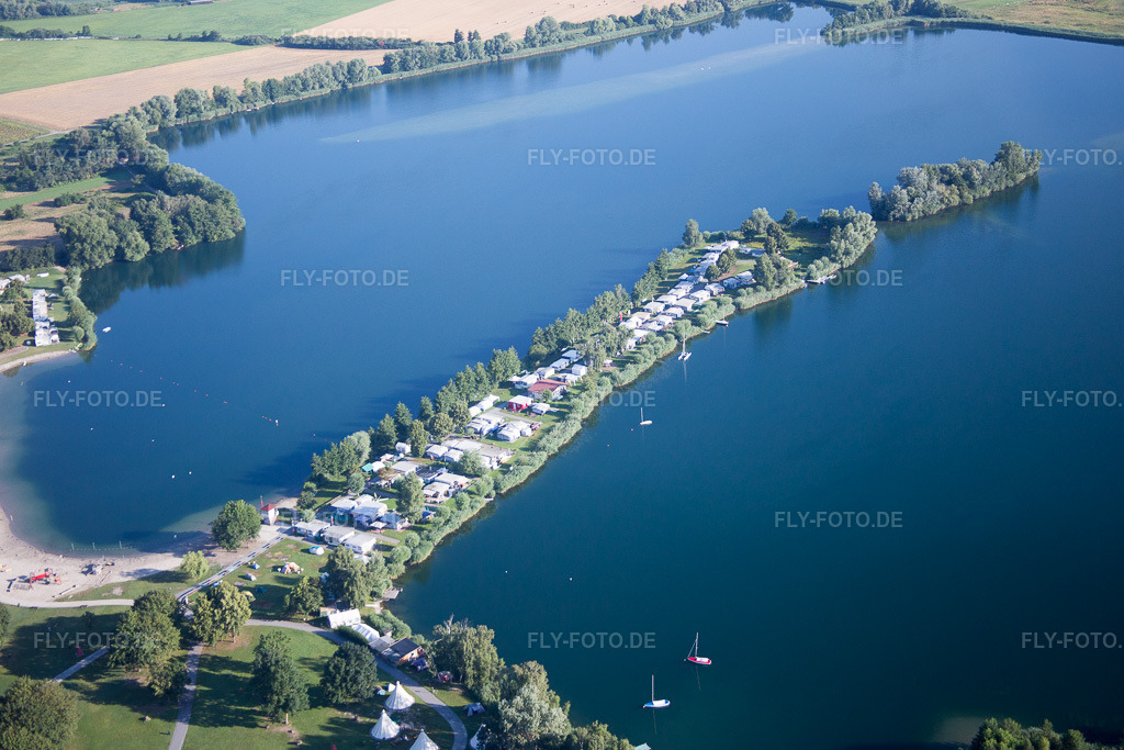 Luftbild: Oberhausen, Erlichsee im Ortsteil Oberhausen in Oberhausen-Rheinhausen im Bundesland Baden-Württemberg in Deutschland. Foto: IMG_092424.jpg vom 01.08.2016 durch Werner Riehm/FLY-FOTO.de