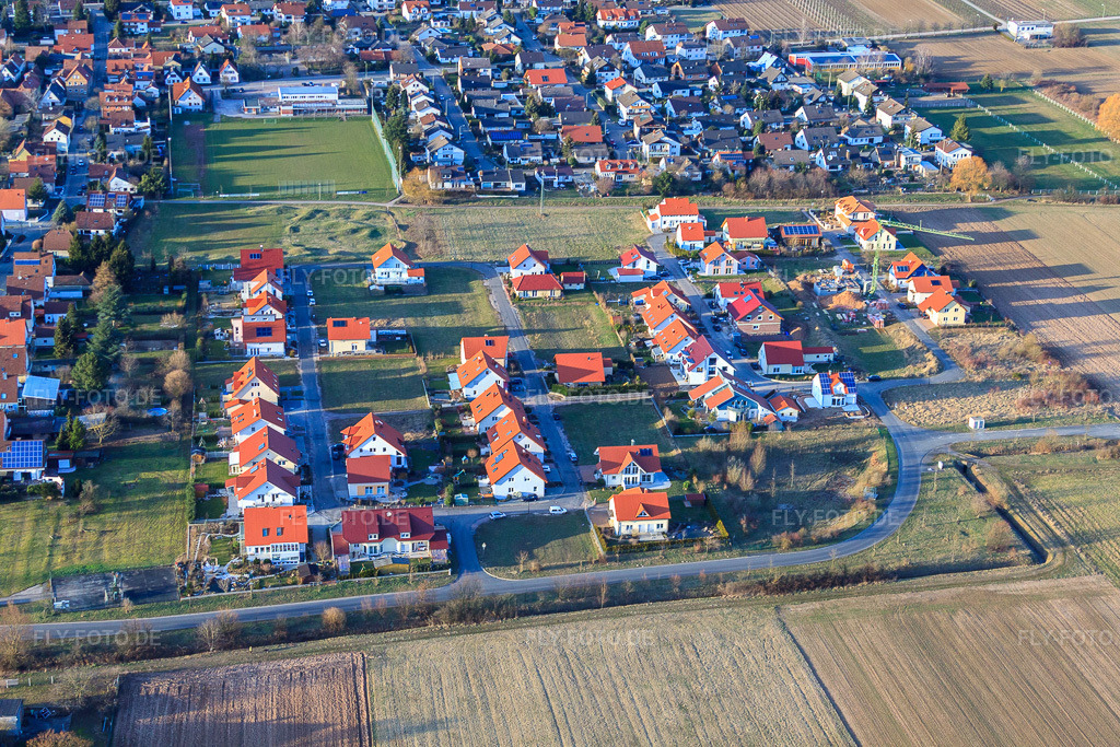 Luftbild: Neubaugebiet Am Sandgraben im Ortsteil Dammheim in Landau im Bundesland Rheinland-Pfalz in Deutschland. Foto: IMG_24865.jpg vom 05.03.2010 durch Werner Riehm/FLY-FOTO.de