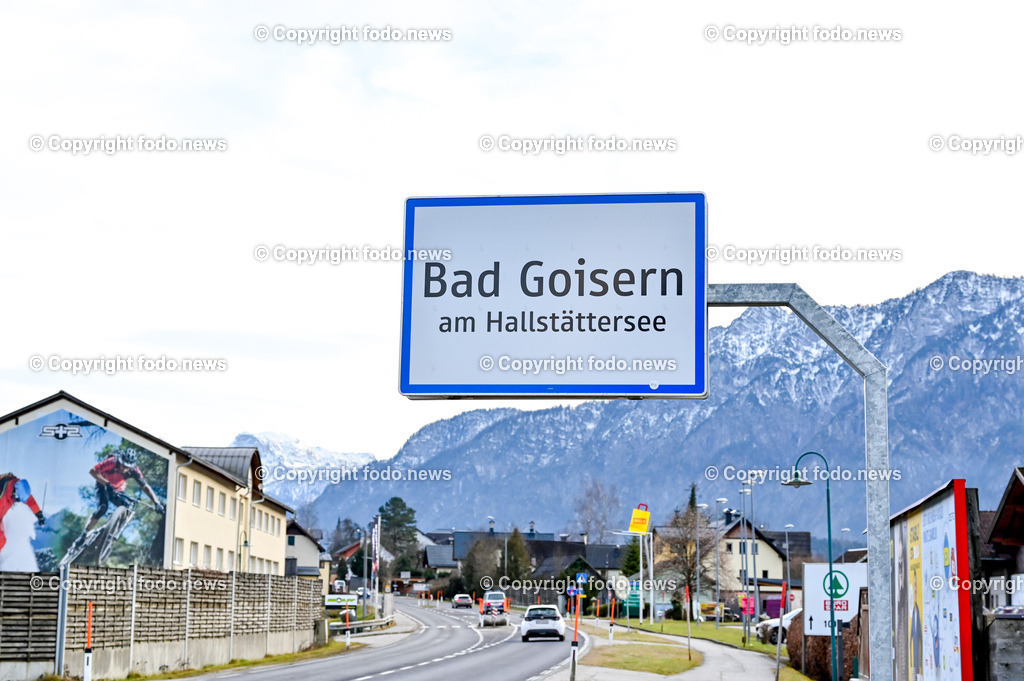 Bad Goisern_ 13.01.2023-39 | 13.01.2023, Bad Goisern, AUT, Bad Goisern, im Bild Ortstafel, Ortschild, Ortsanfang, Tafel, Schild