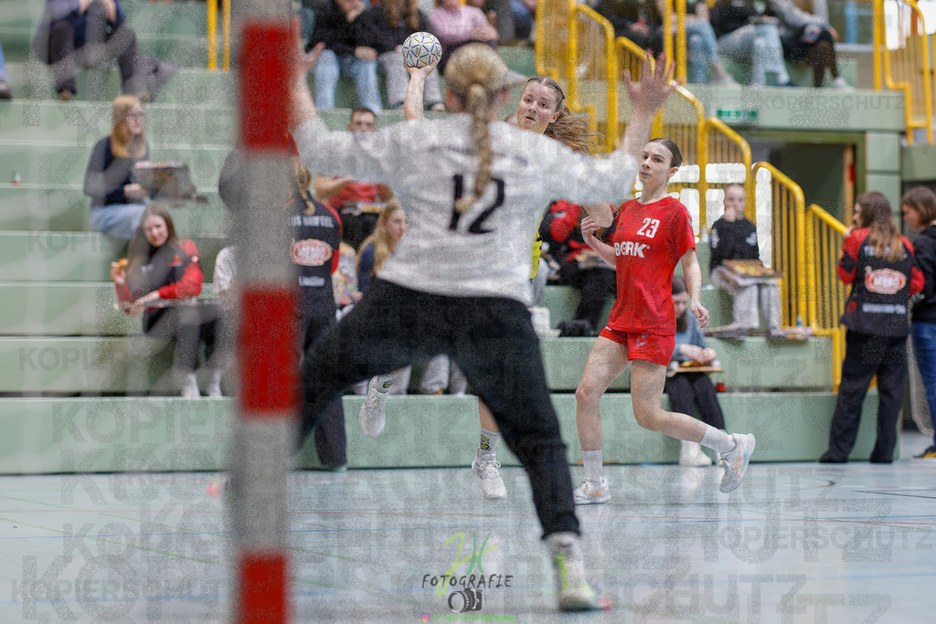 Hessenmeisterschaft wJC - Finale; HSG Kleenheim - HSG Weiterstadt/ Braunsh.Worf. | Hessenmeisterschaft wJC - Finale; HSG Kleenheim - HSG Weiterstadt/ Braunsh.Worf. am 22.03.2025 in Biedenkopf (Sporthalle Lahntalschule)Photo © 2025 - Jörg Heinrich - Realisiert mit Pictrs.com
