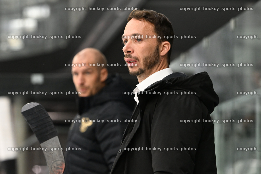 EC KAC Future Team vs. Die Adler Kitzbühl 7.10.2023 | Headcoach EC Kitzbühel Marco Pewal, EC KAC Future Team vs. Die Adler Kitzbühl 7.10.2023, EC KAC Future Team vs. Die Adler Kitzbühl am 07.10.2023 in Klagenfurt (Messehalle Klagenfurt), Austria, (Photo by Bernd Stefan)
