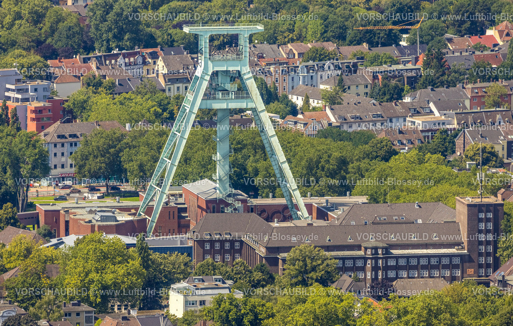 Bochum230802141 | Luftbild, Deutsches Bergbau-Museum mit Förderturm, Grumme, Bochum, Ruhrgebiet, Nordrhein-Westfalen, Deutschland