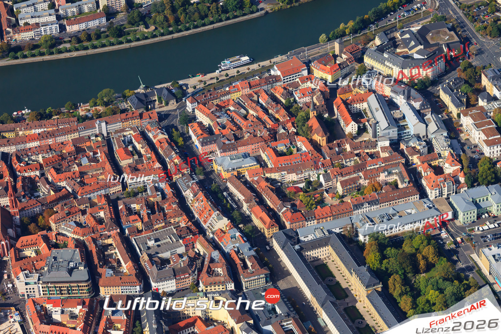 Luftbild von Juliuspromenade Wuerzburg - Luftaufnahme wurde 2012 von https://frankenair.de mittels Flugzeug (keine Drohne) erstellt - die Geschenkidee