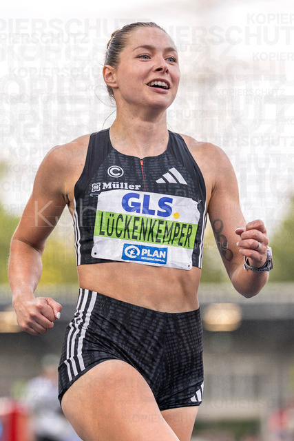 Deutsche Leichtathletik-Meisterschaften; Bochum-Wattenscheid, 25.07.2026 | Gina Lückenkemper (SCC Berlin), 100m Finale; Deutsche Leichtathletik-Meisterschaften am 25.07.2026 im Lorheide-Stadion, Bochum-Wattenscheid (Nordrhein-Westfalen).