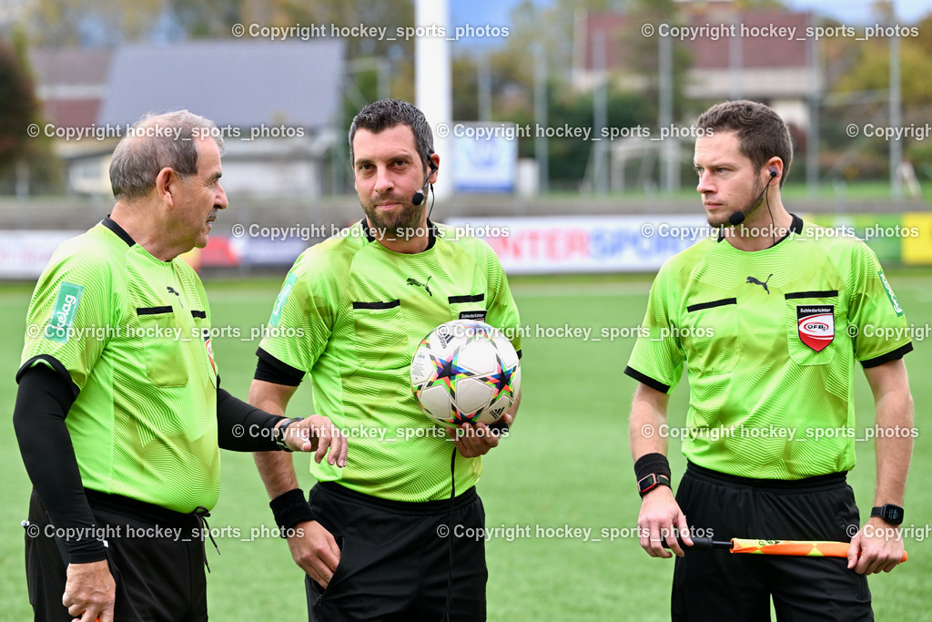 Liwodruck Carinthians Hornets vs. FC Pingau Saalfelden Frauen 29.10.2023  | Toplitsch Walter, Weger Roman, Hopfgartner Christoph, Referees