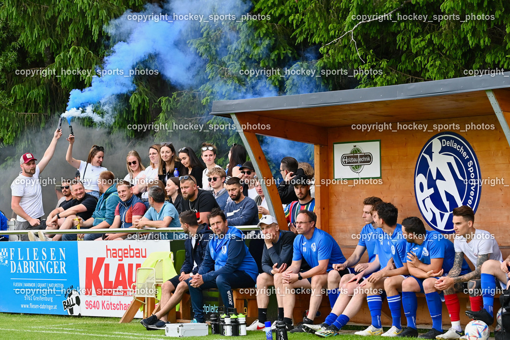 SV Dellach Gail vs. SAK 29.5.2023 | Spielerbank SV Dellach, Headcoach SV Dellach Wolfgang Wilscher, Assistentcoach SV Dellach  Jakob Wastian, Bengalen, SV Dellach Fans