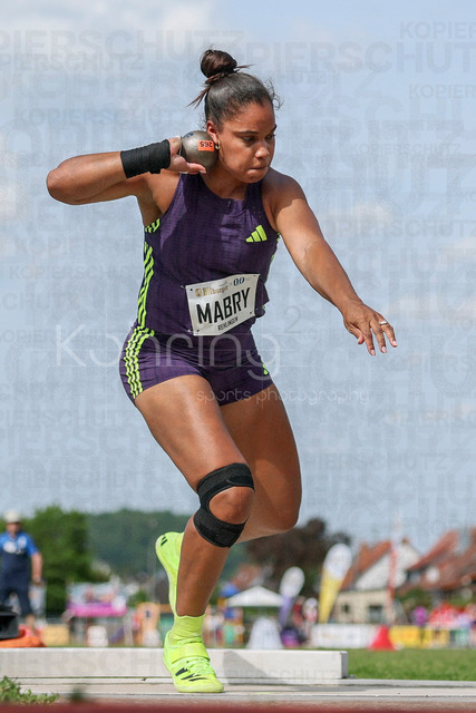 61. Internationales Pfingstsportfest; Rehlingen-Siersburg, 24.05.2026 | REHLINGEN , GERMANY - MAY 24: Yemisi Mabry (GER/MTG Mannheim) during the 61. Internationales Pfingstsportfest on 24.05.2026 at the  Bungertstadion in Rehlingen-Siersburg (Saarland / Deutschland).