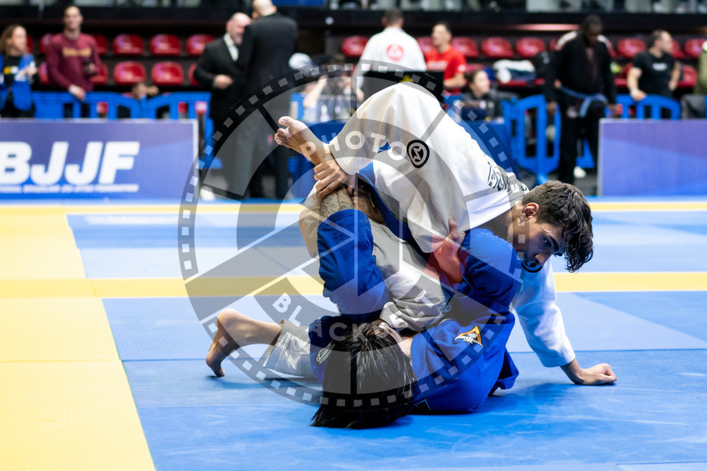 20240121PBB7129 | Fighters compete during the second day of the IBJJF European Championship in Paris, France, on January 21, 2024.