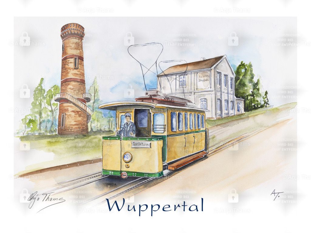 Barmer Bergbahn | Die Barmer Bergbahn war eine Zahnradbahn, die 1894 eröffnet und 1959 stillgelegt wurde. Ihre Trasse ist heute durch Stelen markiert, und kann als Spazierweg begangen werden. - Realisiert mit Pictrs.com