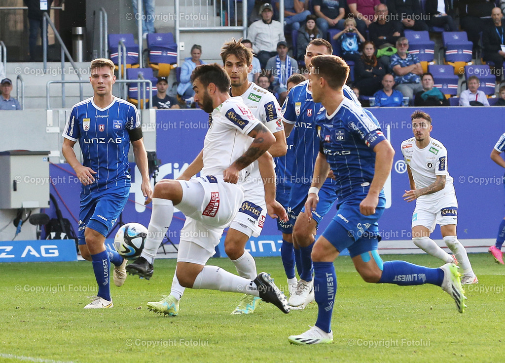 A_LUI_300923_17 | SPORT,FUSSBALL,ADMIRAL BUNDESLIGA BLAU WEISS LINZ-AUSTRIA KLAGENFURT 30.09.2023 IM BILD: KOSMOS GKEZOS  (KLAGENFURT) FOTO:FOTOLUI