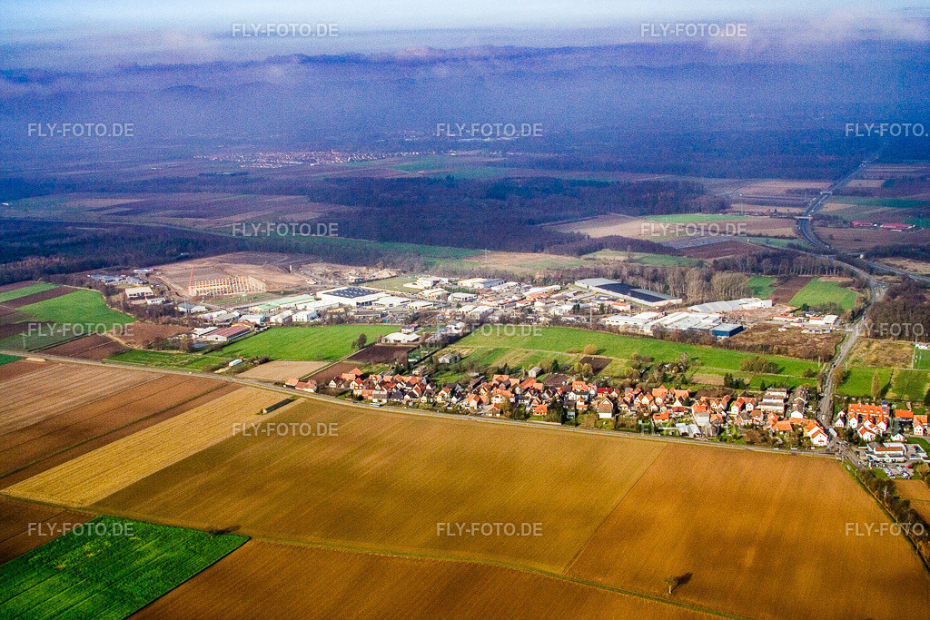 Industriegebiet Am Horst | Luftbild: Industriegebiet Am Horst im Ortsteil Minderslachen in Kandel im Bundesland Rheinland-Pfalz in Deutschland. Foto: IMG_14606.jpg vom 26.11.2008 durch Werner Riehm/FLY-FOTO.de - Realisiert mit Pictrs.com