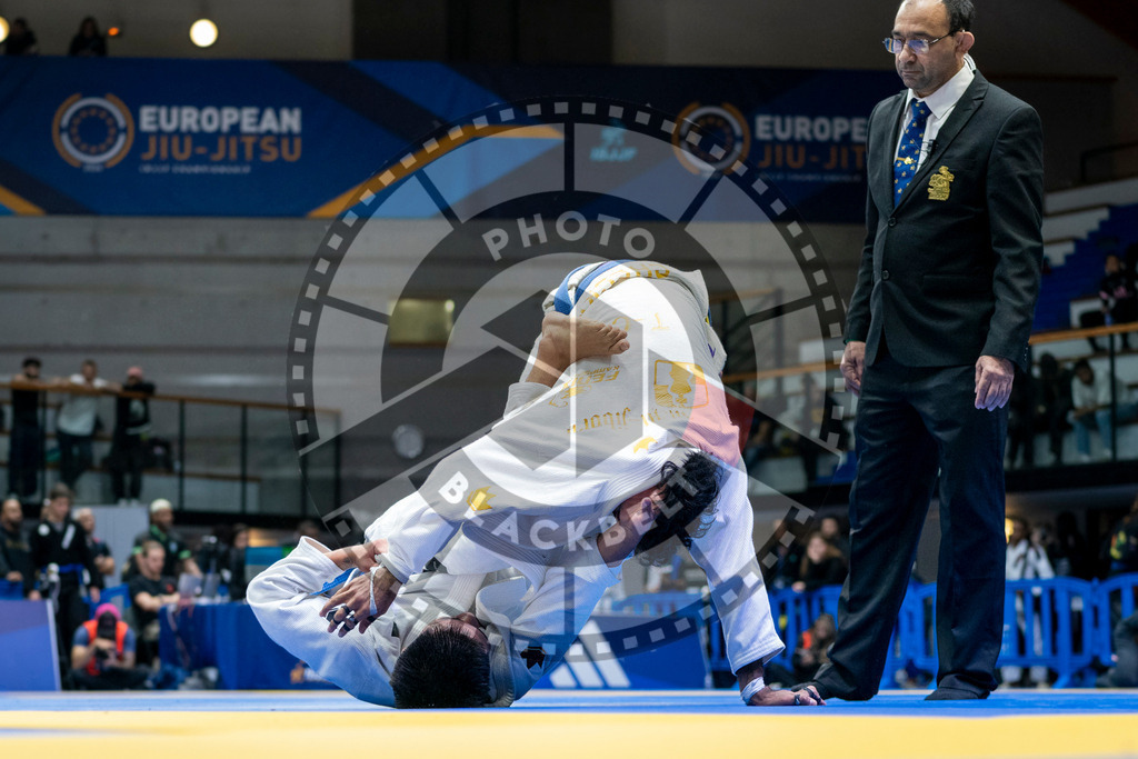 20240121PBB7320 | Fighters compete during the second day of the IBJJF European Championship in Paris, France, on January 21, 2024.