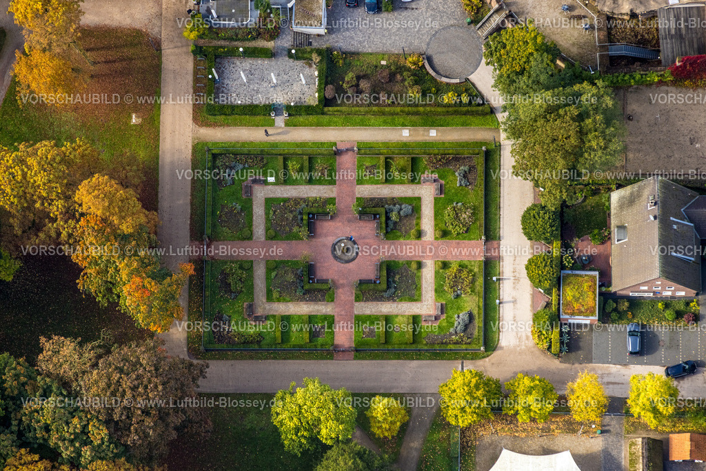 Moers241012763 | Luftbild, Park und Rosengarten, Senkrechtaufnahme, Moers, Moers, Ruhrgebiet, Nordrhein-Westfalen, Deutschland