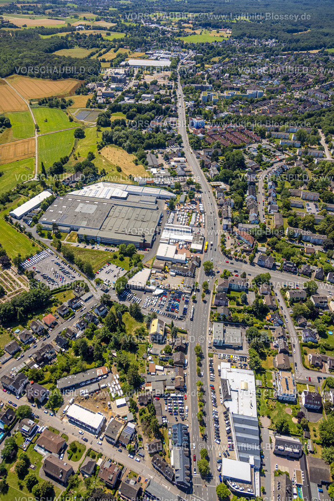 Muelheim230704420 | Luftbild, ThyssenKrupp Presta und Gewerbegebiet an der Kölner Straße, Saarn, Mülheim an der Ruhr, Ruhrgebiet, Nordrhein-Westfalen, Deutschland