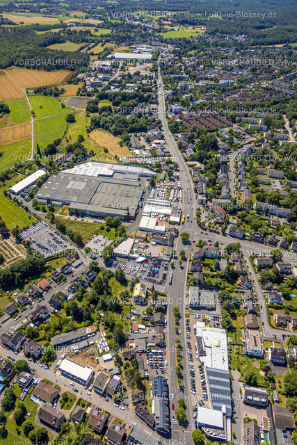 Muelheim230704420 | Luftbild, ThyssenKrupp Presta und Gewerbegebiet an der Kölner Straße, Saarn, Mülheim an der Ruhr, Ruhrgebiet, Nordrhein-Westfalen, Deutschland