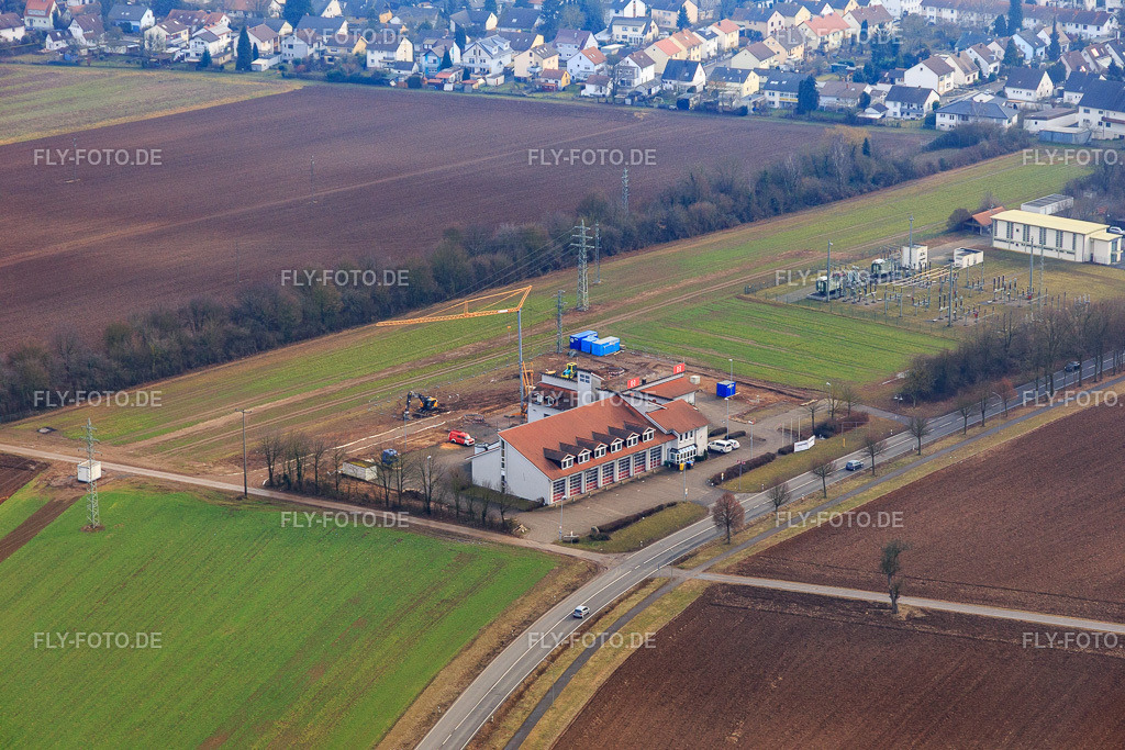 Baustelle der Feuerwehrwache von Freiwillige Feuerwehr Kandel http://www.feuerwehr-kandel.de/ | Luftbild: Baustelle der Feuerwehrwache von Freiwillige Feuerwehr Kandel http://www.feuerwehr-kandel.de/ in Kandel im Bundesland Rheinland-Pfalz in Deutschland. Foto: IMG_096566.jpg vom 02.02.2017 durch Werner Riehm/FLY-FOTO.de - Realisiert mit Pictrs.com