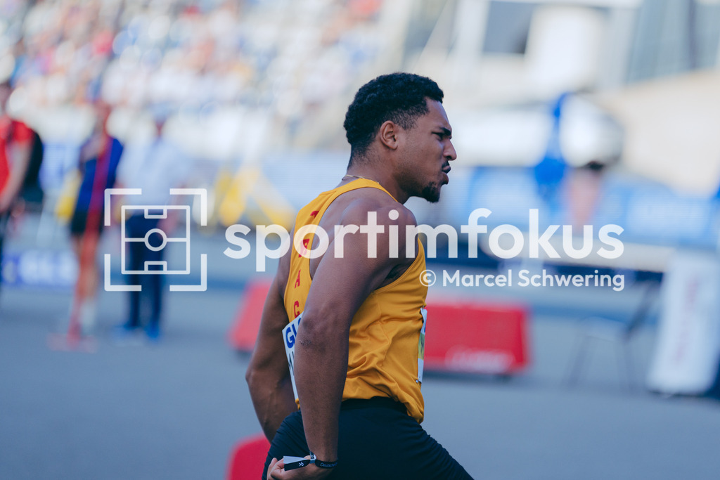 Deutsche Meisterschaften der Frauen und Männer 2026 | Gregory Minoue, Tracksrunner Bonn, 110 Meter Hürden, Finale, Deutsche Meisterschaften der Frauen und Männer 2026, Lohrheidestadion Bochum-Wattenscheid, 25.07.2026. Foto: Marcel Schwering / sportimfokus - Realisiert mit Pictrs.com